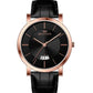 WESTERN W7177GPP010C – Men's Rose Gold Watch with Black Dial & Leather Strap