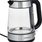 KETTLE KENWOOD Glass Kettle 1.7L Electric Kettle 2200W Clear/Silver/Black - ZJG08