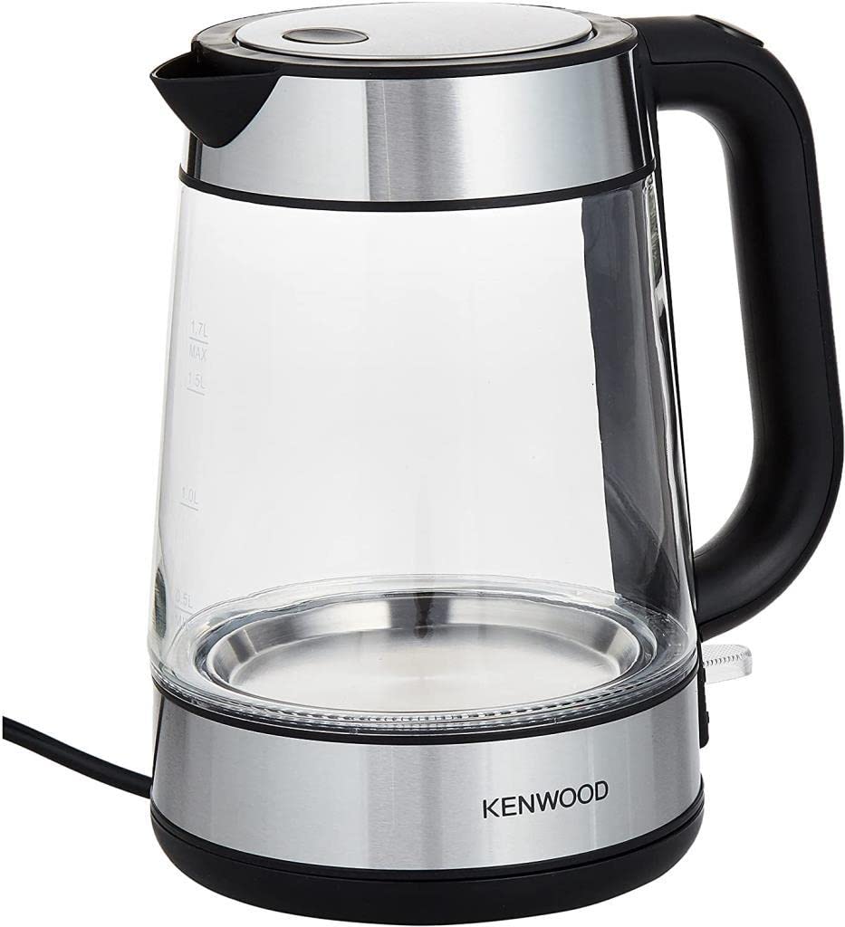 KETTLE KENWOOD Glass Kettle 1.7L Electric Kettle 2200W Clear/Silver/Black - ZJG08