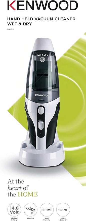 KENWOOD Wet & Dry Cordless Handheld Vacuum Cleaner/Car Vacuum Cleaner - HVP19