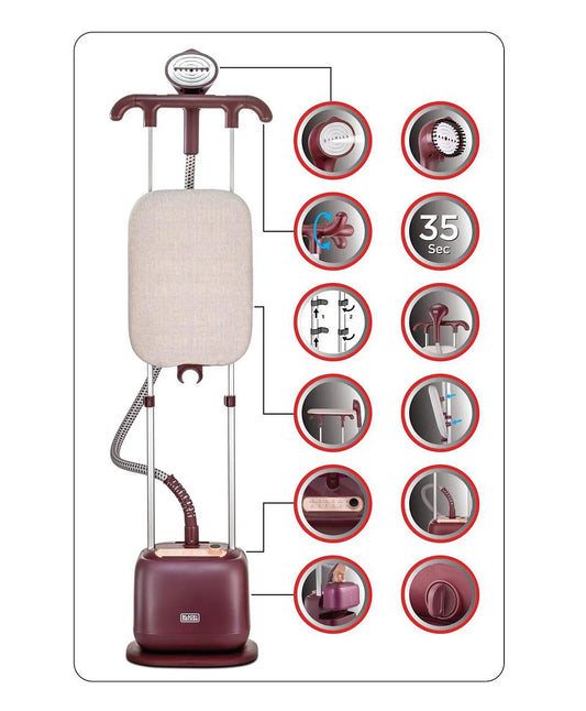 BLACK&DECKERStand digital garment steamer - GSTD2450-B5