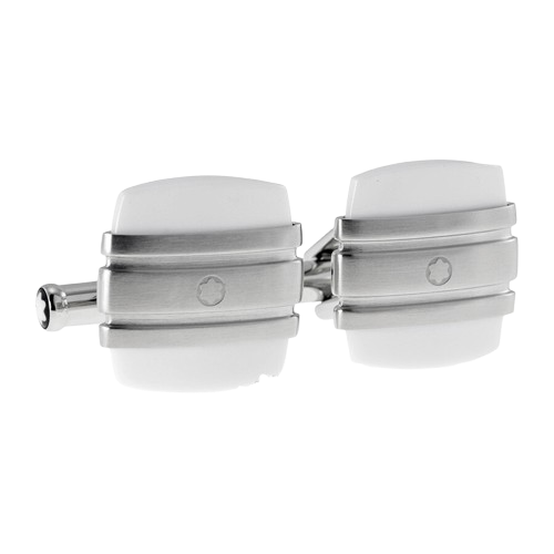 Montblanc White Agate Stainless Steel Cufflinks 106625