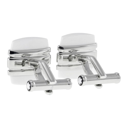 Montblanc White Agate Stainless Steel Cufflinks 106625