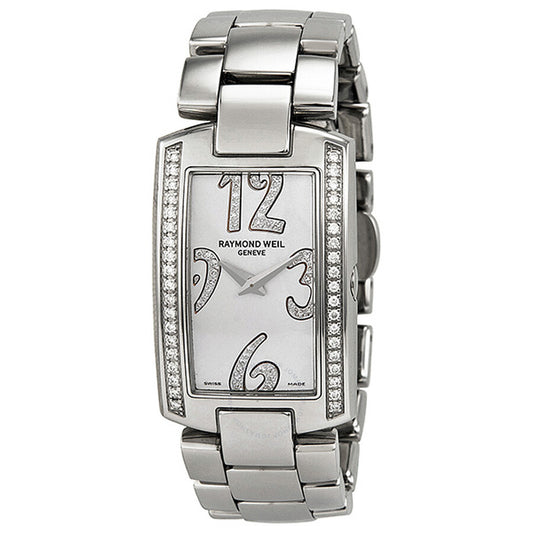RAYMOND WEIL Shine Diamond Mother of Pearl Dial Steel with Light Brown Strap Ladies Watch - 1800ST105383LBWOB