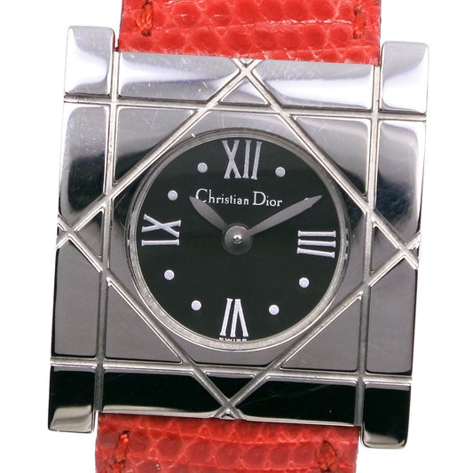 CHRISTIAN DIOR COOL CARRé D82-100 SS QUARTZ ANALOG BLACK DIAL LADIES WATCH