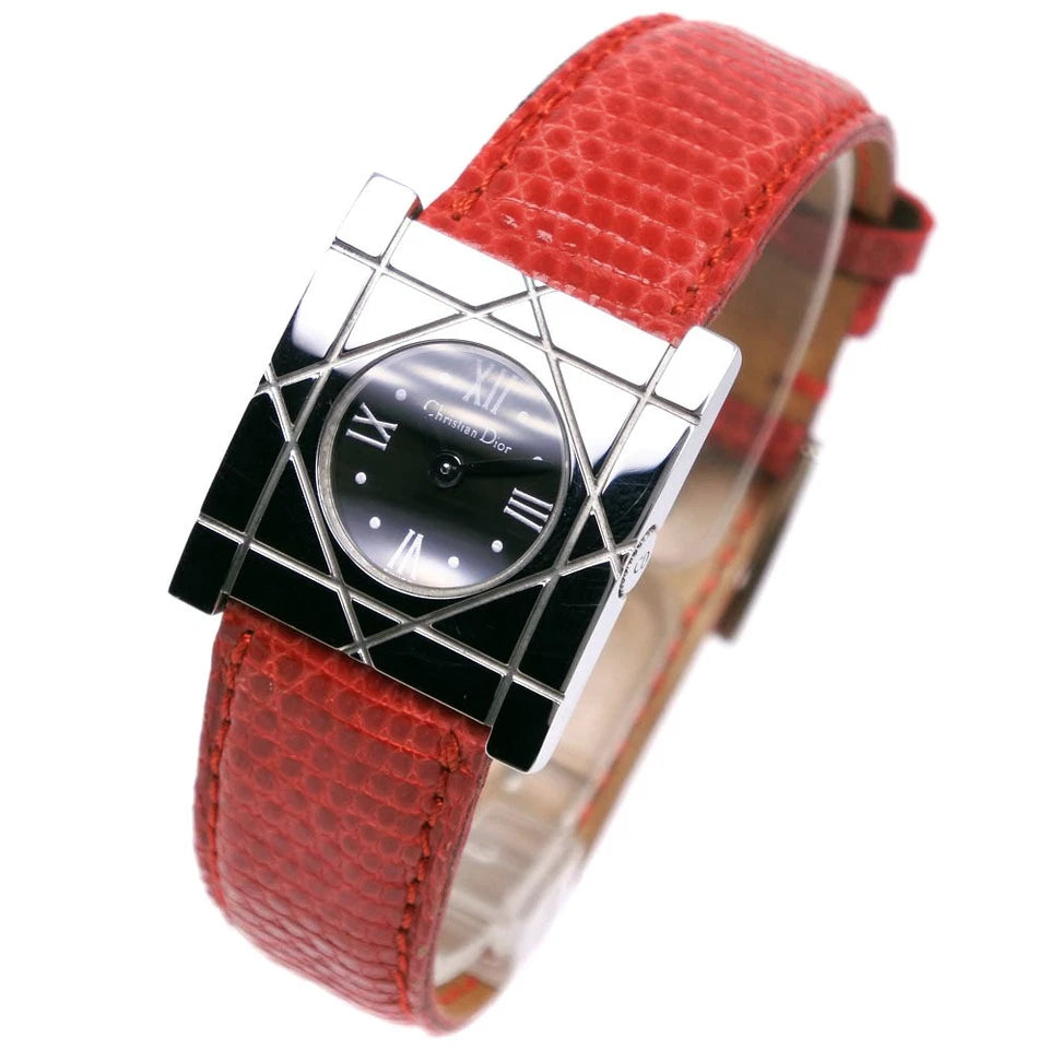 CHRISTIAN DIOR COOL CARRé D82-100 SS QUARTZ ANALOG BLACK DIAL LADIES WATCH